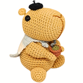 Crochet Capybara Enjoying a...