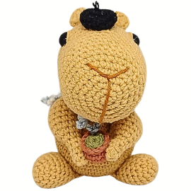 Crochet Capybara Enjoying a...